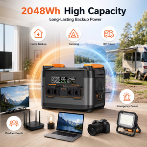 Station d'alimentation portable <span class=keywords><strong>NECESPOW</strong></span> S2400 2400W 2047.5Wh avec 4 prises CA, générateur de secours pour camping et maison - Product Image 2