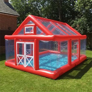 Bán buôn Inflatable Barn hồ bơi cho trẻ em trang trại theo chủ đề hồ bơi nước Inflatable với tán che cho sân sau & mùa hè chơi - Product Image 6