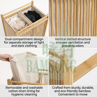 Panier à linge 2Grid avec cadre ventilé à lattes, vente en gros, doublure amovible et lavable, pour chambre et salle de bain, rangement serviettes et vêtements