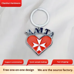 Metal Heart Keychain Cartoon Cultural Creative Tourism <b>Memorial</b> <b>Gift</b> Enamel Baking Paint Die Casting - Product Image 3