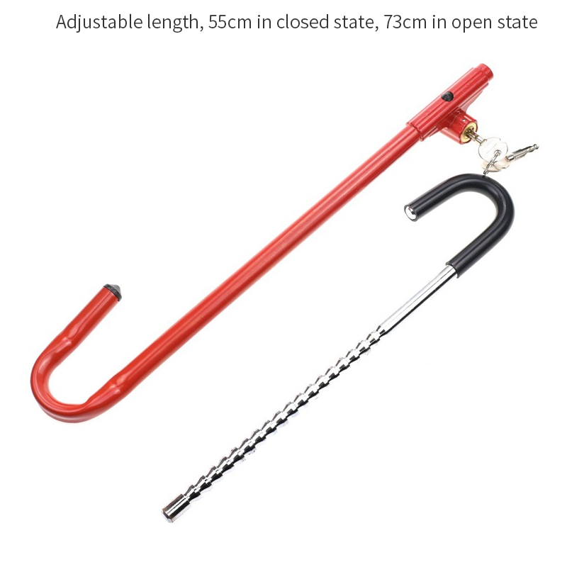 Fitop A13101 Universal Retractable Car Anti-Theft Security Steering Wheel Lock - Heavy Duty Vehicle