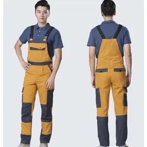 High Quality Men Overalls Jumpsuit Professional Working Pants Overalls for Men Custom Logo Woven High Waist Plain Dyed Formal