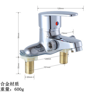 Robinet de lavabo à double poignée, 2 trous, à poser sur le comptoir, avec cartouche céramique, en cuivre, pour lavabo de salle de bain - Product Image 4