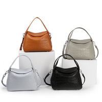 Sac fourre-tout pour femme en cuir véritable de première qualité, nouveau style, avec motif crocodile, doublure en coton doux, sac à bandoulière