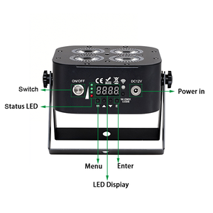 Igracelite Luce Par a LED 4x18W Alimentata a Batteria da 5000mAh con Telecomando IR WiFi Wireless Mini Uplight da DJ per Palco - Product Image 5