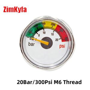 Manomètre HPA Mini M6 en acier inoxydable et cuivre de 25 mm de diamètre, 20 bars/300 PSI, régulateur de remplissage de bouteille de gaz OEM - Product Image 4