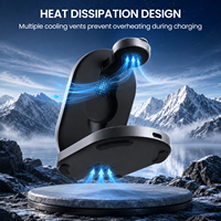 Chargeur sans fil magnétique pliable 25W 3-en-1 réglable à 360° °   Station de charge rapide rotative pour iPhone et AirPods, idéale pour la voiture, les voyages et le bureau