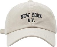 Gorra de béisbol New York para deportes al aire libre, unisex, con visera curva, de sarga, estampado digital a cuadros común, de 6 paneles, lavada.