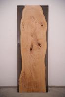 Ensemble de table à manger assemblée en résine époxy + dalle en bois de frêne pour bar à domicile pour le dîner