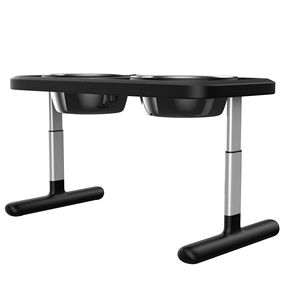 Yun verstellbarer Edelstahl Katzenfutter Wasserschale Doppels ch üsseln Esstisch für mittlere bis große Haustiere Erhöhte Tier fütterer - Product Image 1
