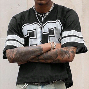 Maglietta personalizzata da calcio in maglia corta a manica corta ad asciugatura rapida maglietta da calcio Streetwear da Baseball girocollo maglia rilassata - Product Image 4