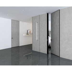 White Color <strong>PVC</strong> Plywood Panel Interior Hidden Doors Invisible Frameless Door - Product Image 6