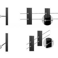 HIMOWAY Garde-corps moderne noir mat à câbles, avec poteau central compact en acier inoxydable, pour escalier et terrasse, design balustrade