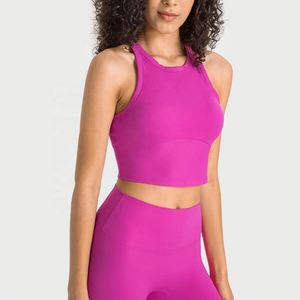 Slim Fit venta al por mayor camiseta sin mangas de gimnasio en blanco se siente como la piel de alta calidad 220gsm Sujetador deportivo antibacteriano Fitness Yoga Wear - Product Image 1