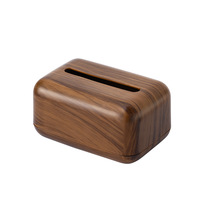 Boîte à mouchoirs GREENSIDE en PP imitation bois, organisateur de rangement haut de gamme pour la maison, le salon, le bureau, le restaurant et l'hôtel, distributeur coulissant