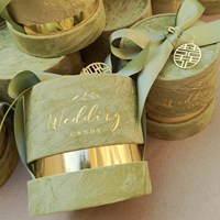 Caja Redonda Pequeña de Lujo Personalizada al por Mayor, Cubierta de Terciopelo, con Logotipo Grabado, para Recuerdos de Boda, con Cinta