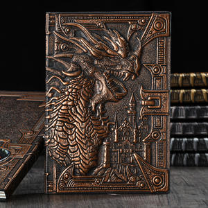 Carnet de notes vintage avec dragon en relief, journal en métal <span class=keywords><strong>3D</strong></span> dinosaure de style européen, bloc-notes, papeterie de bureau personnalisée, directement de l'usine - Product Image 1
