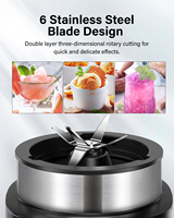 Mixeur Blender Noir 1200W Compact pour la Cuisine, Appareil Électroménager 2024 pour Smoothies et Jus de Fruits