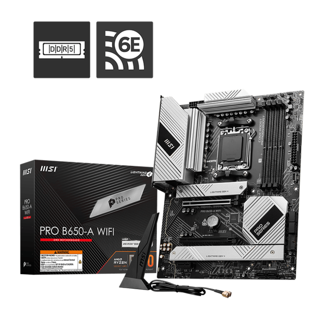 For Gaming Motherboard PRO B650 WiFi DDR5 PCIe 5.0 ATX Support AMD for 9000/8000/7000 Series Desktop Processors