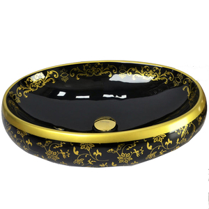 Meilleures ventes : Lavabo ovale moderne en porcelaine plaqué or, couleur platine argenté, pour salle de bain et hôtel - Product Image 6