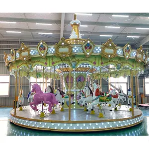 เครื่องเล่นในสนามกลางแจ้ง24ที่นั่ง,เครื่องเล่นม้าหมุนสำหรับเด็กแบบ Merry-Go-Round