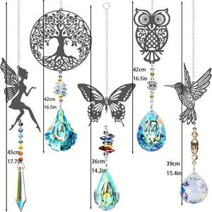 Kit All'Ingrosso di Acchiappasole in Cristallo K9 con Prisma di Luce Argentato e Ciondolo con Perline 7 Chakra a Forma di Angelo per Decorazioni Artigianali da Finestra Fatte a Mano - Product Image 2
