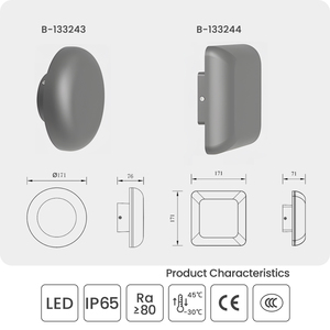 Lampade da Parete LED 6W IP65 Impermeabili Dimmerabili con Base in Alluminio, Elementi Geometrici Minimalisti, Luce Bianca Calda <span class=keywords><strong>per</strong></span> <span class=keywords><strong>Illuminazione</strong></span> Ambientale da Giardino - Product Image 2