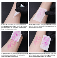 Papier transfert pour tatouage rose format A4, papier de transfert pour pochoir de tatouage 4 plis, 100 pièces, papier transfert thermique pour tatouage