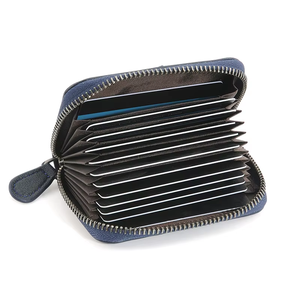 High Quality Customized <strong>Pattern</strong> Ladies PU <strong>Leather</strong> Accordion <strong>Wallet</strong> Woven Multi Card Slots for Passport Credit Cards Business - Product Image 4