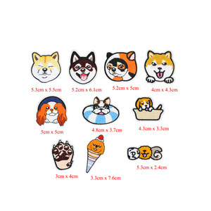 大人気！かわいい漫画風カスタム刺繍ハスキー子犬バルーンドッグフレンチブルドッグボーンパッチ 子供服向けアイロン接着ワッペン - Product Image 4
