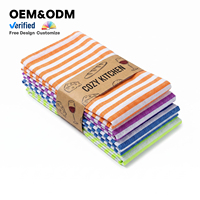 Serviette de cuisine absorbante rembourrée, design personnalisé, hypoallergénique, écologique, rayée en coton tissé, style européen, Ujoy Gift