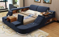 Lits en cuir de massage intelligents, style moderne minimaliste, tatami, lit double, lit de mariage, chambre principale, lit multifonction, grand lit, meubles sur mesure