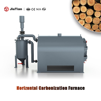 Four horizontal de carbonisation pour la production de biochar et l'amélioration des sols, adapté aux pailles, sciure de bois, briquettes et coquilles de palmiste