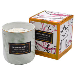 Bougie parfumée artisanale en marbre avec logo personnalisé, livraison directe, pour la décoration de Noël à la maison, avec <span class=keywords><strong>huile</strong></span> essentielle et cire de soja - Product Image 4