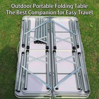 Ensemble de table et de chaises pliantes en aluminium avec logo personnalisé, pour l'extérieur, 1 table avec 2 chaises, design compact et portable