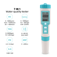 Vente chaude plus récent 7 en 1 stylo étanche type ph-mètre TDS/EC/PH/salinité/TEMP/ORP ph mètre testeur numérique