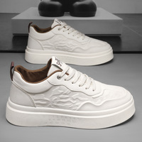 Chaussures de course épaisses blanches toutes saisons pour hommes, respirantes, avec semelle intermédiaire en EVA et semelle extérieure en caoutchouc, fermeture à lacets, très tendance