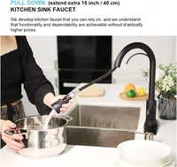 Tuyau Flexible d'eau chaude et froide pour robinet de cuisine robinet d'évier brossé en acier inoxydable 304 avec bec extractible