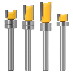 Fresa per rifilatura bordi in legno con codolo da 6 mm - Fresa diritta con cuscinetto per profilatura e scanalatura - Product Image 4