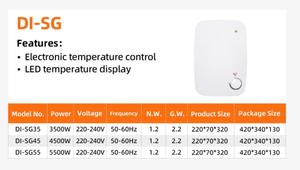 Mini Calentador de Agua Eléctrico de 15L, Tanque de Plástico, Calentador de Agua Instantáneo para Debajo del Fregadero de Cocina - Product Image 3