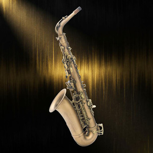 Saxofón Alto Eb Profesional Vintage de Latón de Alta Calidad con Proceso de Trefilado, Instrumento Musical de Latón Impermeable, Venta al por Mayor de Fábrica - Product Image 1
