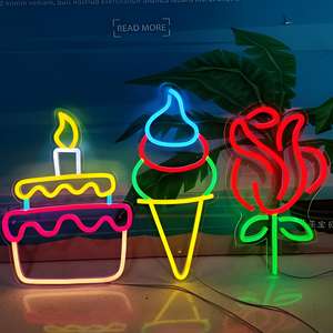 Enseigne néon lumineuse LED en acrylique colorée pour gâteaux et glaces, idéale pour la décoration de magasins et entreprises de crème glacée - Product Image 1
