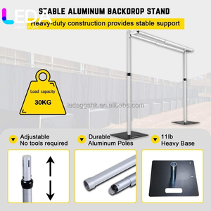 LEDA 12ftx12ft Heavy Duty Pipe and Drape Frame Kit Adjustable Pipe and Drape <b>Backdrop</b> <b>Stand</b> - Product Image 2