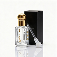 Flacons testeurs de parfum Oud Attar en verre octogonal fantaisie de 3 ml, 6 ml, 10 ml, 12 ml pour huile d'Oud avec bâtonnet en verre et boîte en papier