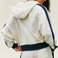 Sweat-shirt à capuche personnalisable pour femme, color block, demi-zip, coupe oversize, en polaire douce, style décontracté streetwear, haut de survêtement
