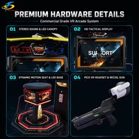 Machine d'arcade de tir VR pour 4 joueurs, système de jeu de combat multijoueur commercial avec écran HD et sièges dynamiques