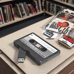 Unidad Flash USB 2,0 de alta velocidad con forma de cinta de casete Vintage con garantía de 3 años para regalos promocionales - Product Image 2