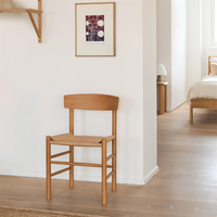 Chaises de salle à manger chinoises modernes et confortables, avec assise en corde de papier tressée à la main, chaise de salle à manger en bois massif moderne pour le marché européen