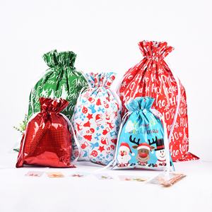 Bolsas de Regalo Navideñas Personalizadas, Económicas y Ecológicas con Cordón, Artículos de Decoración Navideña, Bolsa para Dulces de Santa - Product Image 3
