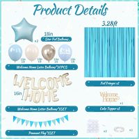 Lot de décorations de ballons de fête en gros avec ballon en aluminium « Bienvenue à la maison » et rideau à franges pour décorations de fête d'anniversaire à domicile